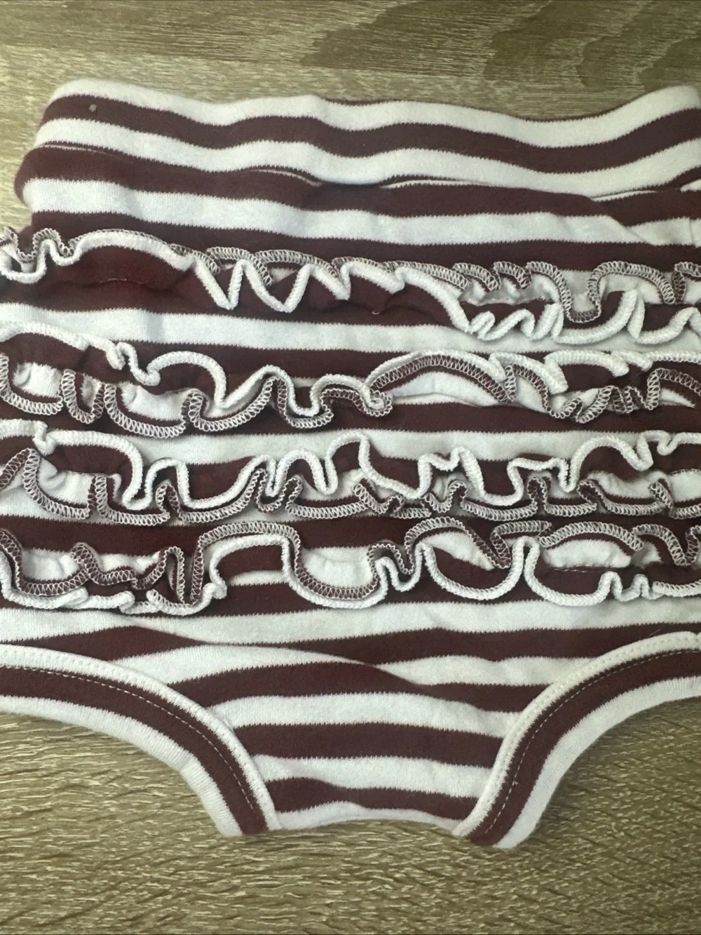 Kate Quinn Retro Ruffle Bloomers Bundle Size6-12 Mnths Burgandy & Striped Burg